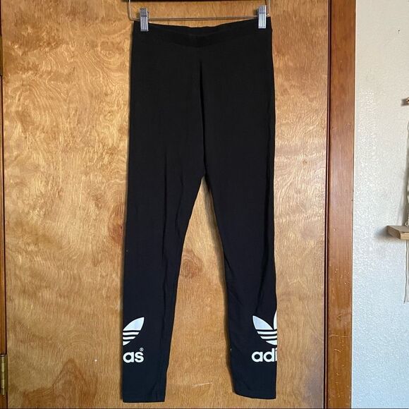 Adidas Black Leggings with Decal - Picture 3 of 7